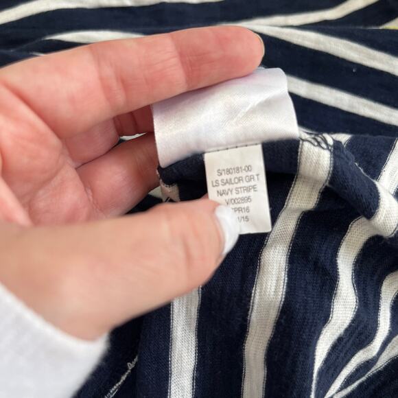 Gap Captain Blue & White Stripe Long Sleeve Graphic Top Size Medium - Picture 4 of 6